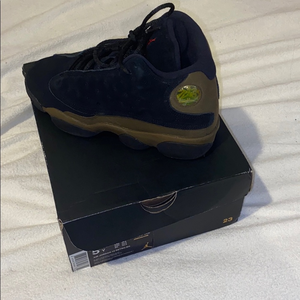 Jordan 13 olive green and black